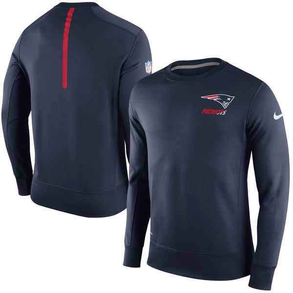 Nike New England Patriots Navy 2015 Sideline Crew Fleece Performance Sweatshirt,We sell and wholesale Nike New England Patriots Navy 2015 Sideline Crew Fleece Performance Sweatshirt on line form chian!
