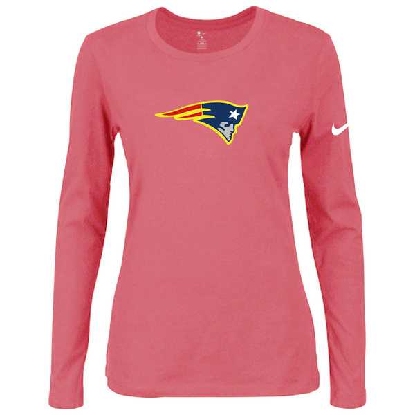 Nike New England Patriots Pink Long Sleeve Women T Shirt02,We sell and wholesale Nike New England Patriots Pink Long Sleeve Women T Shirt02 on line form chian!