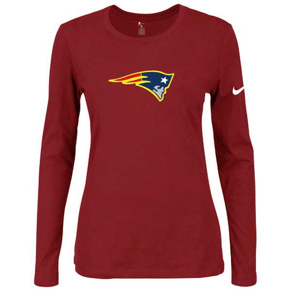 Nike New England Patriots Red Long Sleeve Women T Shirt,We sell and wholesale Nike New England Patriots Red Long Sleeve Women T Shirt on line form chian!