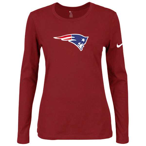 Nike New England Patriots Red Long Sleeve Women T Shirt02,We sell and wholesale Nike New England Patriots Red Long Sleeve Women T Shirt02 on line form chian!