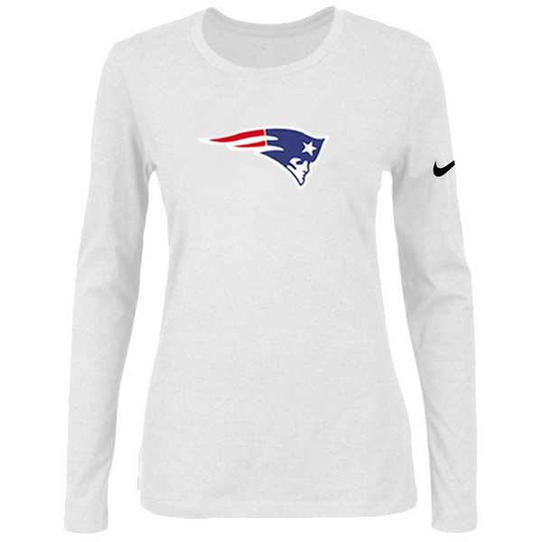 Nike New England Patriots White Long Sleeve Women T Shirt02,We sell and wholesale Nike New England Patriots White Long Sleeve Women T Shirt02 on line form chian!