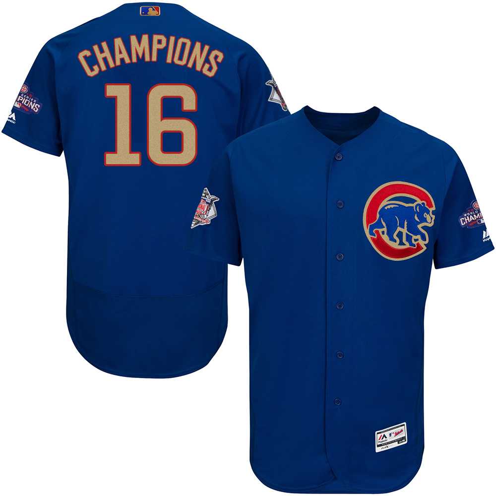 Chicago Cubs #16 Champions Blue World Series Champions Gold Program Flexbase Stitched Jersey JiaSu,We sell and wholesale Chicago Cubs #16 Champions Blue World Series Champions Gold Program Flexbase Stitched Jersey JiaSu on line form chian!