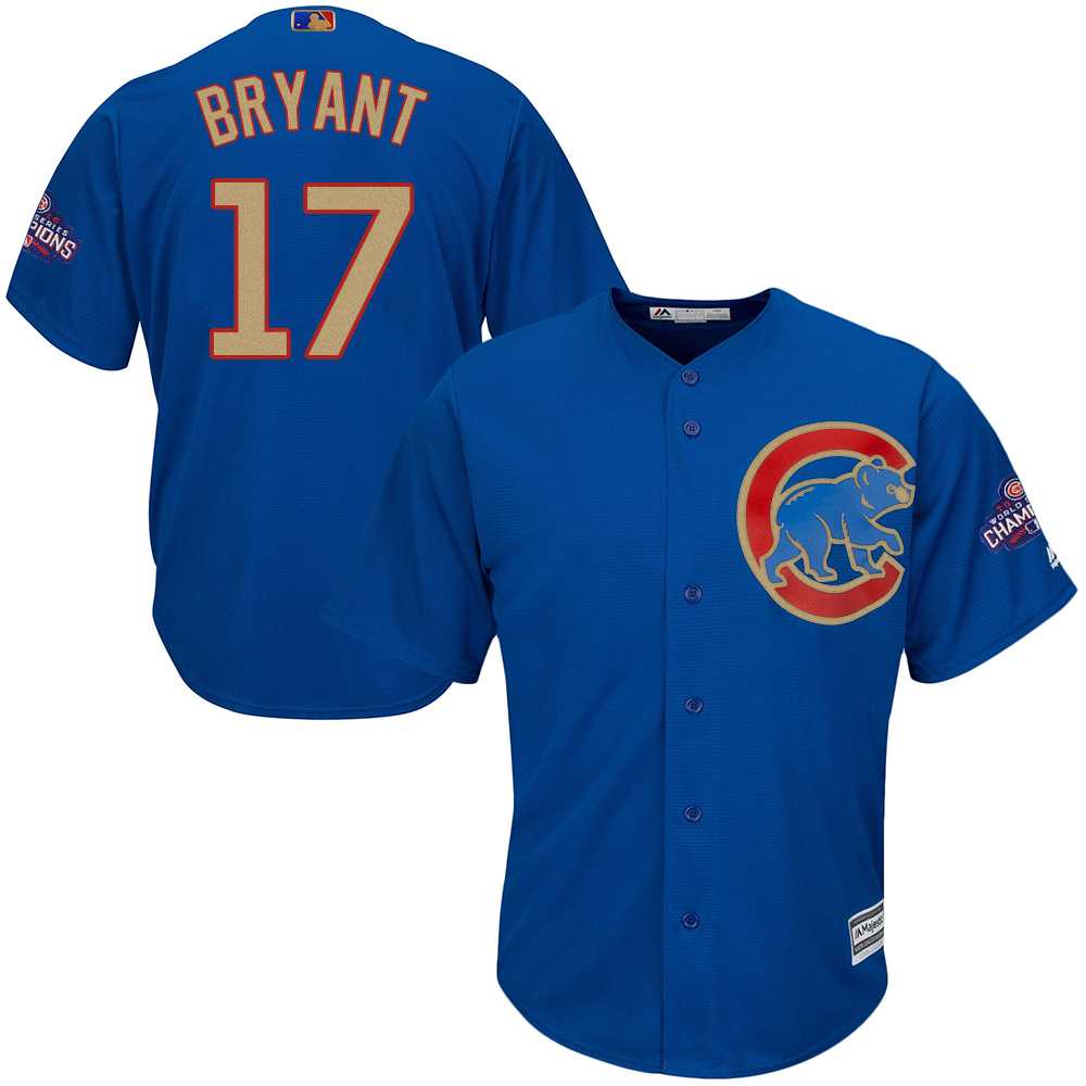 Chicago Cubs #17 Kris Bryant Blue World Series Champions Gold Program New Cool Base Stitched Jersey JiaSu,We sell and wholesale Chicago Cubs #17 Kris Bryant Blue World Series Champions Gold Program New Cool Base Stitched Jersey JiaSu on line form chian!