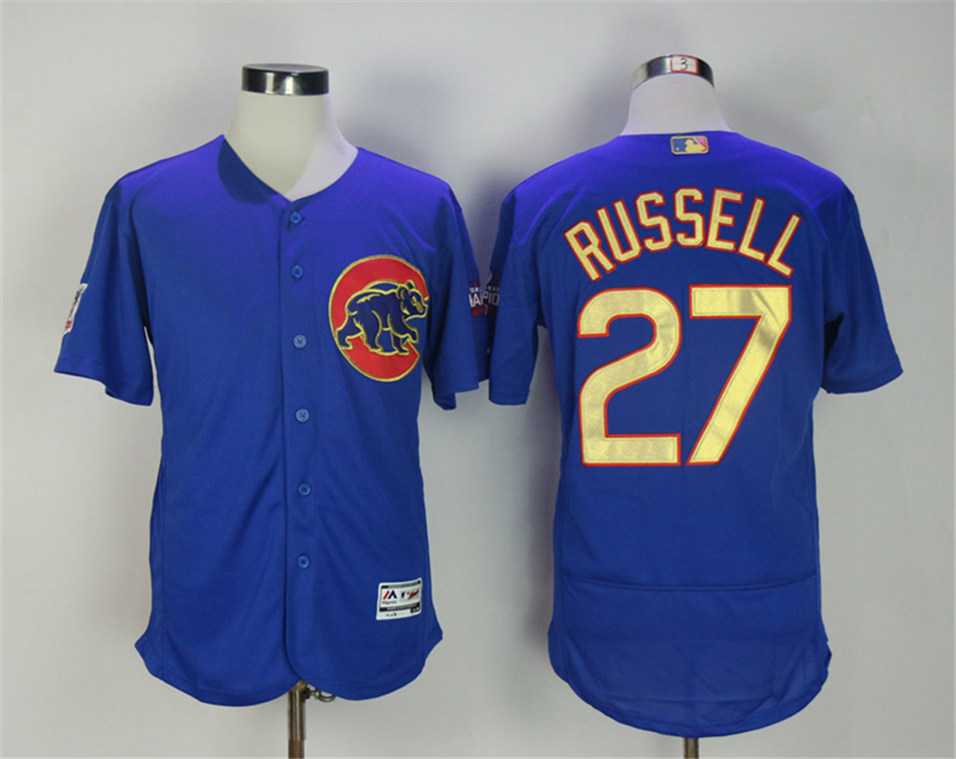 Chicago Cubs #27 Addison Russell Blue World Series Champions Flexbase Stitched Jersey,We sell and wholesale Chicago Cubs #27 Addison Russell Blue World Series Champions Flexbase Stitched Jersey on line form chian!