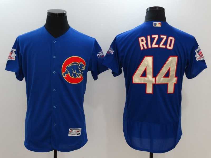 Chicago Cubs #44 Anthony Rizzo Blue World Series Champions Gold Program Flexbase Stitched Jersey,We sell and wholesale Chicago Cubs #44 Anthony Rizzo Blue World Series Champions Gold Program Flexbase Stitched Jersey on line form chian!