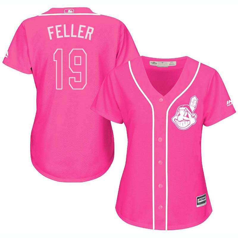 Glued Women's Cleveland Indians #19 Bob Feller Pink New Cool Base Jersey WEM,We sell and wholesale Glued Women's Cleveland Indians #19 Bob Feller Pink New Cool Base Jersey WEM on line form chian!