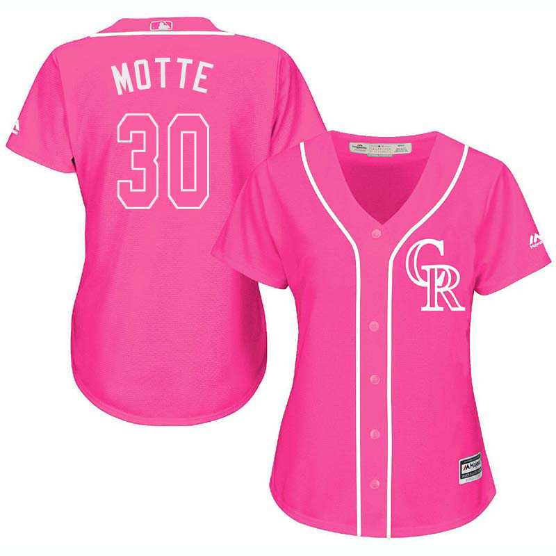 Glued Women's Colorado Rockies #30 Jason Motte Pink New Cool Base Jersey WEM,We sell and wholesale Glued Women's Colorado Rockies #30 Jason Motte Pink New Cool Base Jersey WEM on line form chian!