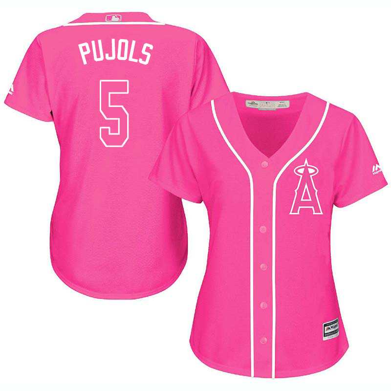 Glued Women's Los Angeles Angels of Anaheim #5 Albert Pujols Pink New Cool Base Jersey WEM,We sell and wholesale Glued Women's Los Angeles Angels of Anaheim #5 Albert Pujols Pink New Cool Base Jersey WEM on line form chian!