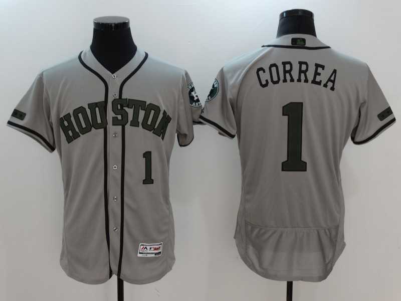 Houston Astros #1 Carlos Correa Gray 2017 Memorial Day Flexbase Stitched Jersey,We sell and wholesale Houston Astros #1 Carlos Correa Gray 2017 Memorial Day Flexbase Stitched Jersey on line form chian!