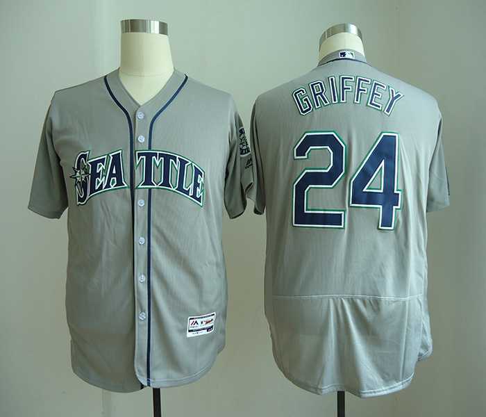 Seattle Mariners #24 Ken Griffey Jr. Gray Flexbase Stitched Jersey,We sell and wholesale Seattle Mariners #24 Ken Griffey Jr. Gray Flexbase Stitched Jersey on line form chian!