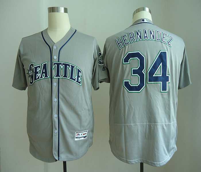 Seattle Mariners #34 Felix Hernandez Gray Flexbase Stitched Jersey,We sell and wholesale Seattle Mariners #34 Felix Hernandez Gray Flexbase Stitched Jersey on line form chian!