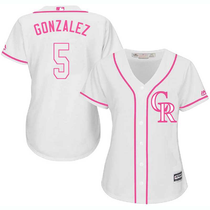 Women Colorado Rockies #5 Carlos Gonzalez White Pink New Cool Base Jersey JiaSu,We sell and wholesale Women Colorado Rockies #5 Carlos Gonzalez White Pink New Cool Base Jersey JiaSu on line form chian!