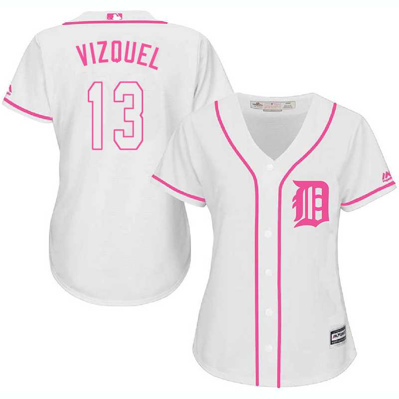 Women Detroit Tigers #13 Omar Vizquel White Pink New Cool Base Jersey JiaSu,We sell and wholesale Women Detroit Tigers #13 Omar Vizquel White Pink New Cool Base Jersey JiaSu on line form chian!