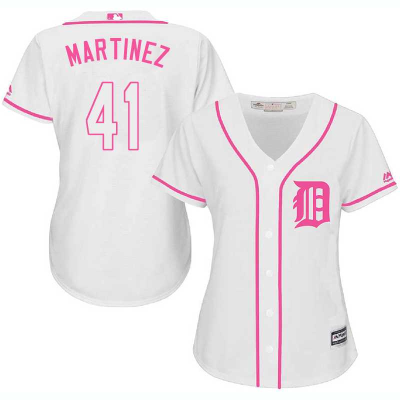 Women Detroit Tigers #41 Victor Martinez White Pink New Cool Base Jersey JiaSu,We sell and wholesale Women Detroit Tigers #41 Victor Martinez White Pink New Cool Base Jersey JiaSu on line form chian!