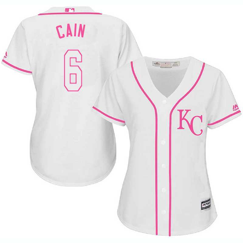 Women Kansas City Royals #6 Lorenzo Cain White Pink New Cool Base Jersey JiaSu,We sell and wholesale Women Kansas City Royals #6 Lorenzo Cain White Pink New Cool Base Jersey JiaSu on line form chian!