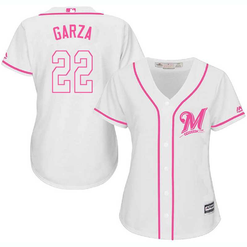 Women Milwaukee Brewers #22 Matt Garza White Pink New Cool Base Jersey JiaSu,We sell and wholesale Women Milwaukee Brewers #22 Matt Garza White Pink New Cool Base Jersey JiaSu on line form chian!
