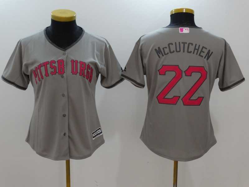 Women Pittsburgh Pirates #22 Andrew McCutchen Gray Mother's Day New Cool Base Jersey,We sell and wholesale Women Pittsburgh Pirates #22 Andrew McCutchen Gray Mother's Day New Cool Base Jersey on line form chian!