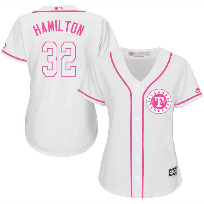 Women Texas Rangers #32 Josh Hamilton White Pink New Cool Base Jersey JiaSu,We sell and wholesale Women Texas Rangers #32 Josh Hamilton White Pink New Cool Base Jersey JiaSu on line form chian!