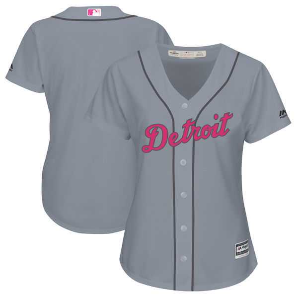 Women Tigers Blank Gray Mother's Day New Cool Base Jersey JiaSu,We sell and wholesale Women Tigers Blank Gray Mother's Day New Cool Base Jersey JiaSu on line form chian!