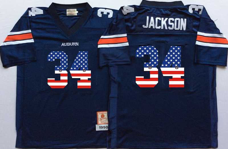 Auburn Tigers #34 Bo Jackson Navy USA Flag College Stitched Jersey,We sell and wholesale Auburn Tigers #34 Bo Jackson Navy USA Flag College Stitched Jersey on line form chian!