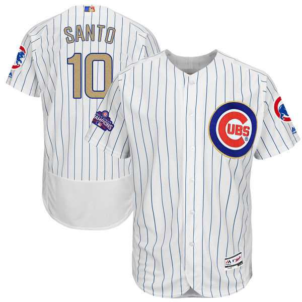 Chicago Cubs #10 Ron Santo White World Series Champions Gold Program Flexbase Collection Stitched Jersey,We sell and wholesale Chicago Cubs #10 Ron Santo White World Series Champions Gold Program Flexbase Collection Stitched Jersey on line form chian!