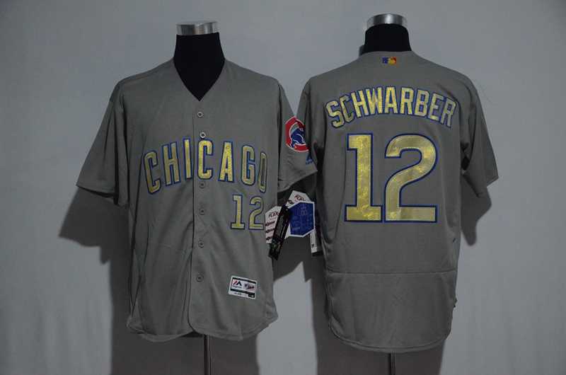 Chicago Cubs #12 Kyle Schawarber Gray Gold Flexbase Collection Stitched Jersey,We sell and wholesale Chicago Cubs #12 Kyle Schawarber Gray Gold Flexbase Collection Stitched Jersey on line form chian!