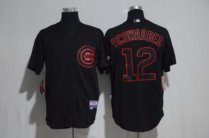 Chicago Cubs #12 Kyle Schwarber Black Fashion Cool Base Stitched Jersey,We sell and wholesale Chicago Cubs #12 Kyle Schwarber Black Fashion Cool Base Stitched Jersey on line form chian!