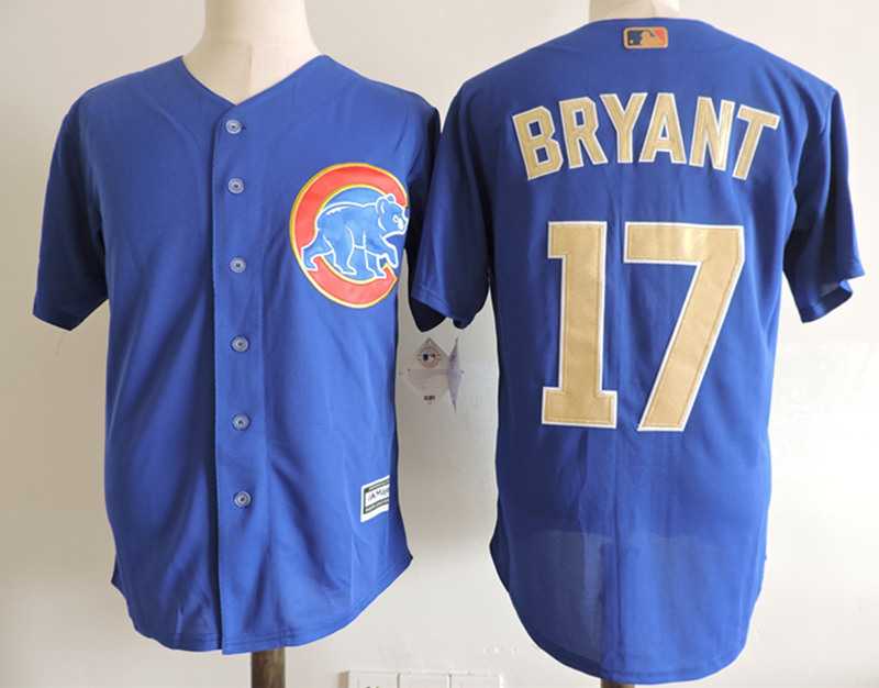 Chicago Cubs #17 Kris Bryant Blue Gold Cooperstown New Cool Base Stitched Jersey,We sell and wholesale Chicago Cubs #17 Kris Bryant Blue Gold Cooperstown New Cool Base Stitched Jersey on line form chian!
