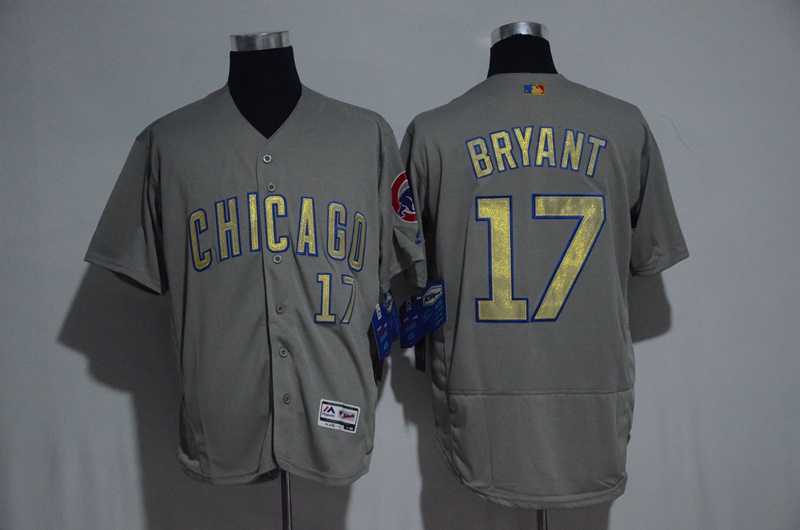 Chicago Cubs #17 Kris Bryant Gray Gold Flexbase Collection Stitched Jersey,We sell and wholesale Chicago Cubs #17 Kris Bryant Gray Gold Flexbase Collection Stitched Jersey on line form chian!