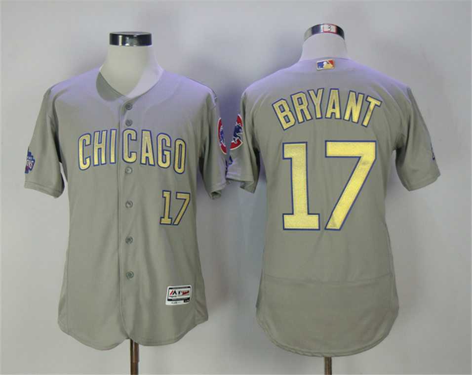 Chicago Cubs #17 Kris Bryant Gray World Series Champions Gold Program Flexbase Stitched Jersey,We sell and wholesale Chicago Cubs #17 Kris Bryant Gray World Series Champions Gold Program Flexbase Stitched Jersey on line form chian!