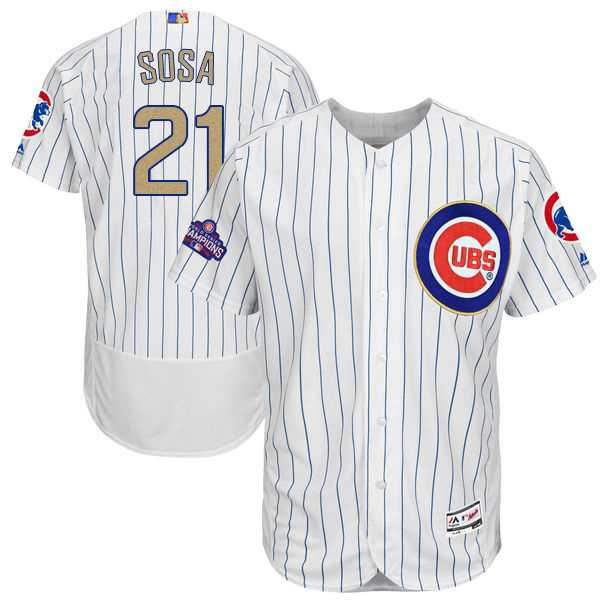 Chicago Cubs #21 Sammy Sosa White World Series Champions Gold Program Flexbase Collection Stitched Jersey,We sell and wholesale Chicago Cubs #21 Sammy Sosa White World Series Champions Gold Program Flexbase Collection Stitched Jersey on line form chian!