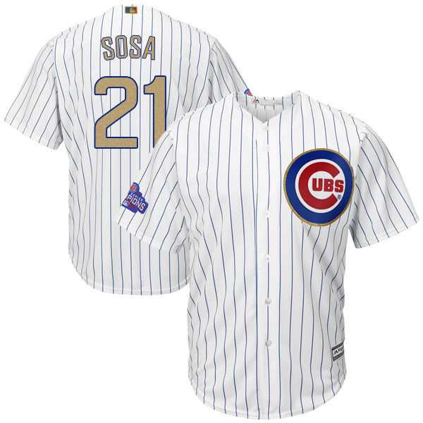 Chicago Cubs #21 Sammy Sosa White World Series Champions Gold Program New Cool Base Stitched Jersey,We sell and wholesale Chicago Cubs #21 Sammy Sosa White World Series Champions Gold Program New Cool Base Stitched Jersey on line form chian!