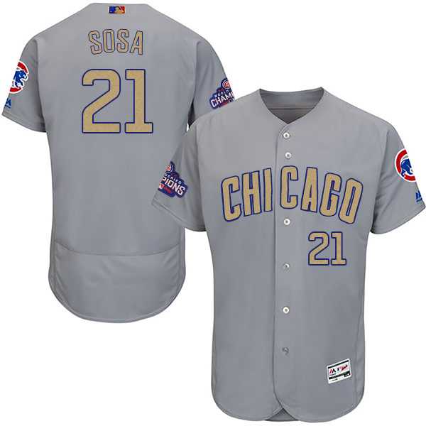 Chicago Cubs #21 Sammy Sosa World Series Champions Gold Program Flexbase Stitched Jersey JiaSu,We sell and wholesale Chicago Cubs #21 Sammy Sosa World Series Champions Gold Program Flexbase Stitched Jersey JiaSu on line form chian!