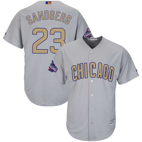 Chicago Cubs #23 Ryne Sandberg World Series Champions Gold Program Cool Base Stitched Jersey JiaSu,We sell and wholesale Chicago Cubs #23 Ryne Sandberg World Series Champions Gold Program Cool Base Stitched Jersey JiaSu on line form chian!