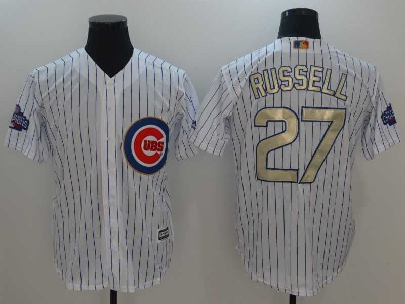 Chicago Cubs #27 Addison Russell White World Series Champions Gold Program New Cool Base Stitched Jersey,We sell and wholesale Chicago Cubs #27 Addison Russell White World Series Champions Gold Program New Cool Base Stitched Jersey on line form chian!