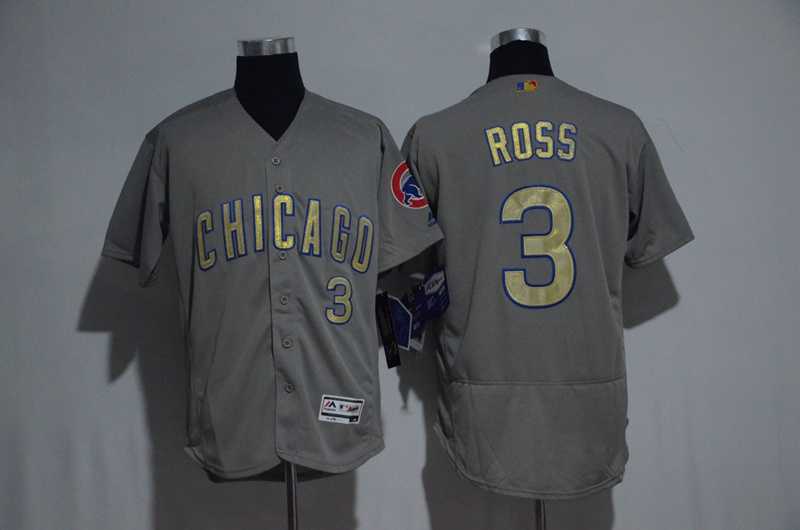 Chicago Cubs #3 David Ross Gray Gold Flexbase Collection Stitched Jersey,We sell and wholesale Chicago Cubs #3 David Ross Gray Gold Flexbase Collection Stitched Jersey on line form chian!