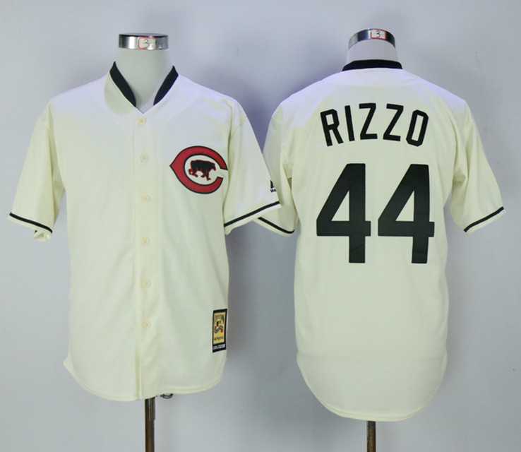 Chicago Cubs #44 Anthony Rizzo Cream Mitchell And Ness Throwback Stitched Jersey,We sell and wholesale Chicago Cubs #44 Anthony Rizzo Cream Mitchell And Ness Throwback Stitched Jersey on line form chian!