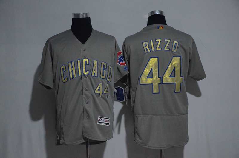 Chicago Cubs #44 Anthony Rizzo Gray Gold Flexbase Collection Stitched Jersey,We sell and wholesale Chicago Cubs #44 Anthony Rizzo Gray Gold Flexbase Collection Stitched Jersey on line form chian!