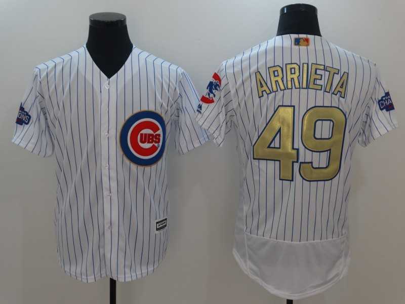 Chicago Cubs #49 Jake Arrieta White World Series Champions Gold Program Flexbase Collection Stitched Jersey,We sell and wholesale Chicago Cubs #49 Jake Arrieta White World Series Champions Gold Program Flexbase Collection Stitched Jersey on line form chian!