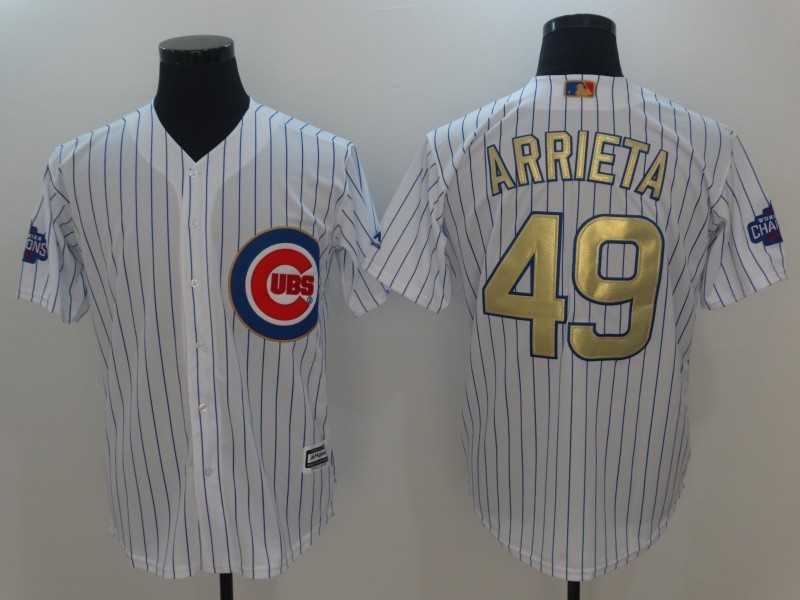 Chicago Cubs #49 Jake Arrieta White World Series Champions Gold Program New Cool Base Stitched Jersey,We sell and wholesale Chicago Cubs #49 Jake Arrieta White World Series Champions Gold Program New Cool Base Stitched Jersey on line form chian!