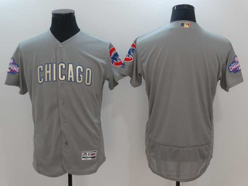 Chicago Cubs Blank Gray World Series Champions Gold Program Flexbase Jersey,We sell and wholesale Chicago Cubs Blank Gray World Series Champions Gold Program Flexbase Jersey on line form chian!