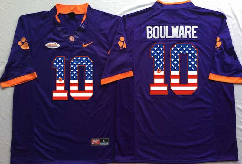 Clemson Tigers #10 Ben Boulware Purple USA Flag College Stitched Jersey,We sell and wholesale Clemson Tigers #10 Ben Boulware Purple USA Flag College Stitched Jersey on line form chian!