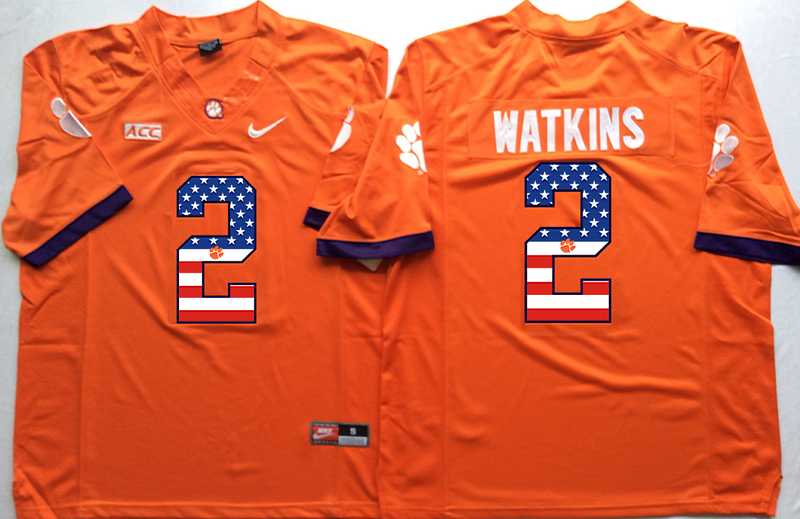 Clemson Tigers #2 Sammy Watkins Orange USA Flag College Stitched Jersey,We sell and wholesale Clemson Tigers #2 Sammy Watkins Orange USA Flag College Stitched Jersey on line form chian!