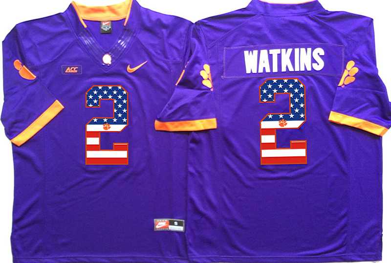 Clemson Tigers #2 Sammy Watkins Purple USA Flag College Stitched Jersey,We sell and wholesale Clemson Tigers #2 Sammy Watkins Purple USA Flag College Stitched Jersey on line form chian!