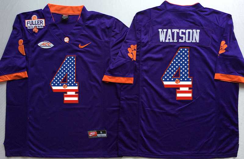 Clemson Tigers #4 Deshaun Watson Purple 1975 1978 Fuller USA Flag College Stitched Jersey,We sell and wholesale Clemson Tigers #4 Deshaun Watson Purple 1975 1978 Fuller USA Flag College Stitched Jersey on line form chian!