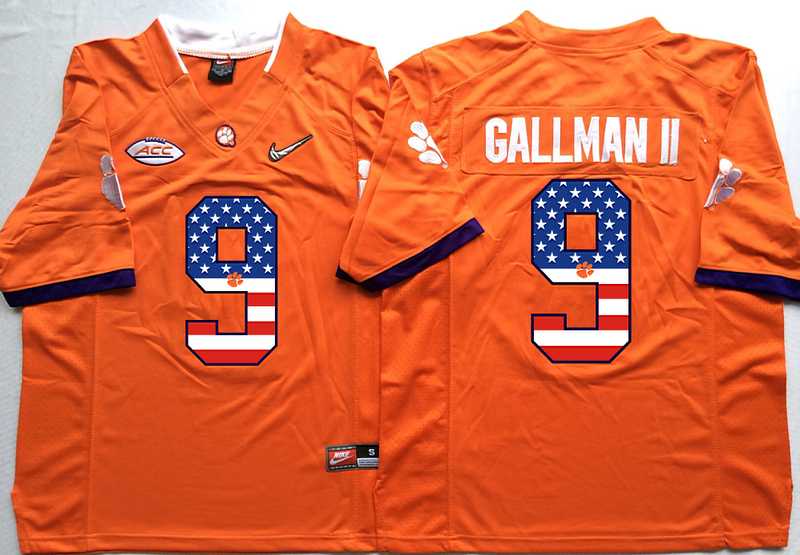 Clemson Tigers #9 Gallman II Orange USA Flag College Stitched Jersey,We sell and wholesale Clemson Tigers #9 Gallman II Orange USA Flag College Stitched Jersey on line form chian!