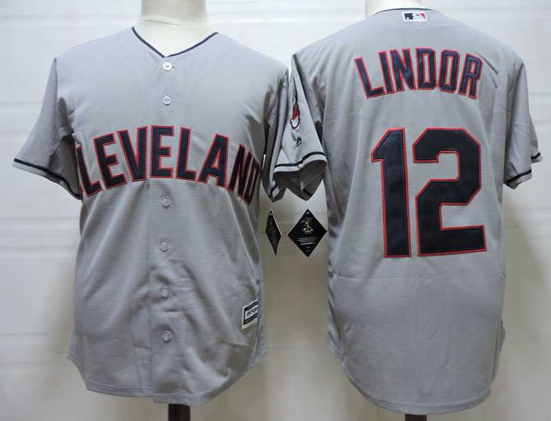 Cleveland Indians #12 Francisco Lindor Gray New Cool Base Stitched Jersey,We sell and wholesale Cleveland Indians #12 Francisco Lindor Gray New Cool Base Stitched Jersey on line form chian!