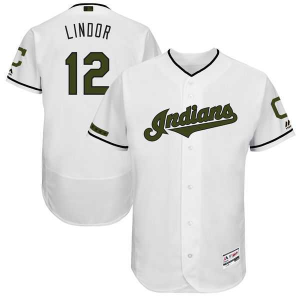 Cleveland Indians #12 Francisco Lindor White 2017 Memorial Day Flexbase Player Jersey JiaSu,We sell and wholesale Cleveland Indians #12 Francisco Lindor White 2017 Memorial Day Flexbase Player Jersey JiaSu on line form chian!