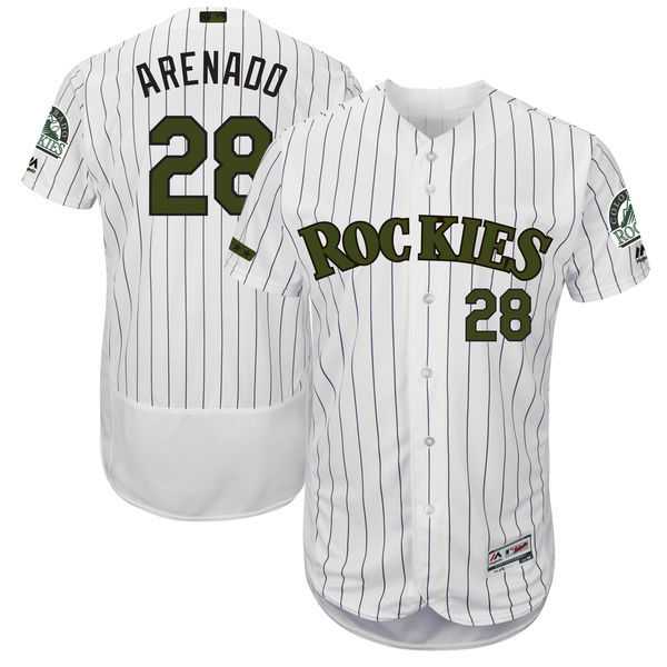 Colorado Rockies #28 Nolan Arenado White 2017 Memorial Day Flexbase Player Jersey JiaSu,We sell and wholesale Colorado Rockies #28 Nolan Arenado White 2017 Memorial Day Flexbase Player Jersey JiaSu on line form chian!