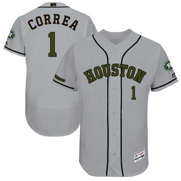 Houston Astros #1 Carlos Correa Gray 2017 Memorial Day Flexbase Player Jersey JiaSu,We sell and wholesale Houston Astros #1 Carlos Correa Gray 2017 Memorial Day Flexbase Player Jersey JiaSu on line form chian!